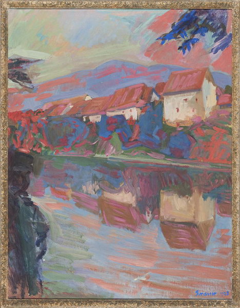 Warmbach<br />keine Datierung, Öl auf Leinwand, 65 x 50 cm