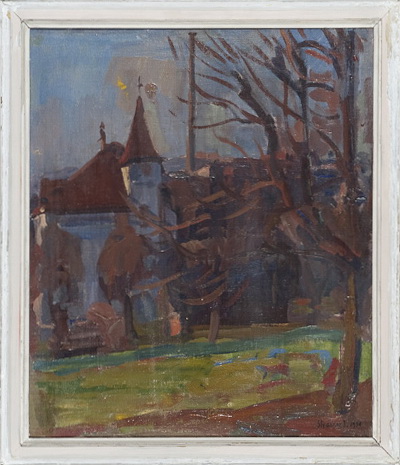 Rheinfelden. Villa Schraner<br />1940, Öl auf Leinwand, 45 x 38 cm