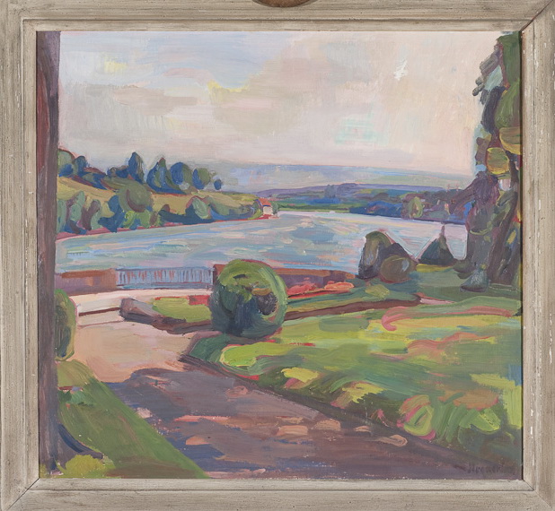 Rhein bei Hotel Salines<br />1966, Öl auf Leinwand, 63 x 68 cm